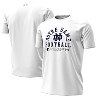 T-shirt de performance Under Armour blanc pour homme, Notre Dame Fighting Irish 2025