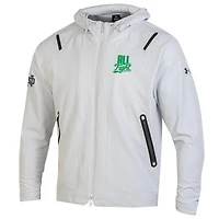 Veste à capuche zippée intégrale Under Armour blanche Notre Dame Fighting Irish All Fight Unstoppable pour homme