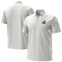 Men's Under Armour White Notre Dame Fighting Irish Basketball Leprechaun Drive Micro Groove Stripe Polo