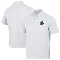 Men's Under Armour White Notre Dame Fighting Irish Basketball Leprechaun T2G Pique Polo