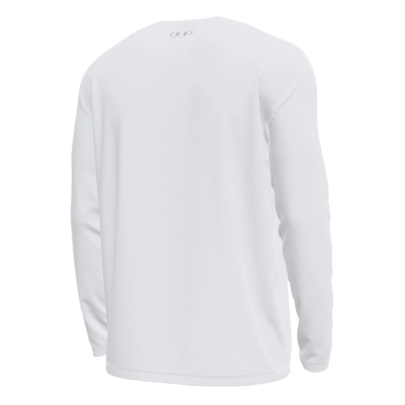 T-shirt à manches longues extensible Under Armour blanc Notre Dame Fighting Irish Basketball Leprechaun Tech pour homme