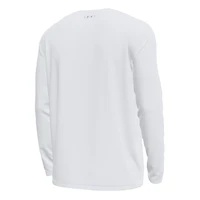 T-shirt à manches longues extensible Under Armour blanc Notre Dame Fighting Irish Basketball Leprechaun Tech pour homme