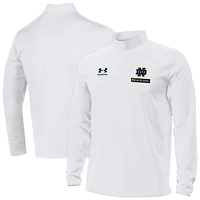 Pull à col zippé Under Armour blanc Notre Dame Fighting Irish Freedom Collection Motion pour homme