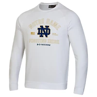 Sweat-shirt polaire blanc Under Armour Notre Dame Fighting Irish Freedom Rival pour homme