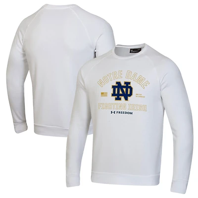 Men's Under Armour White Notre Dame Fighting Irish Freedom Rival Fleece Sweatshirt
