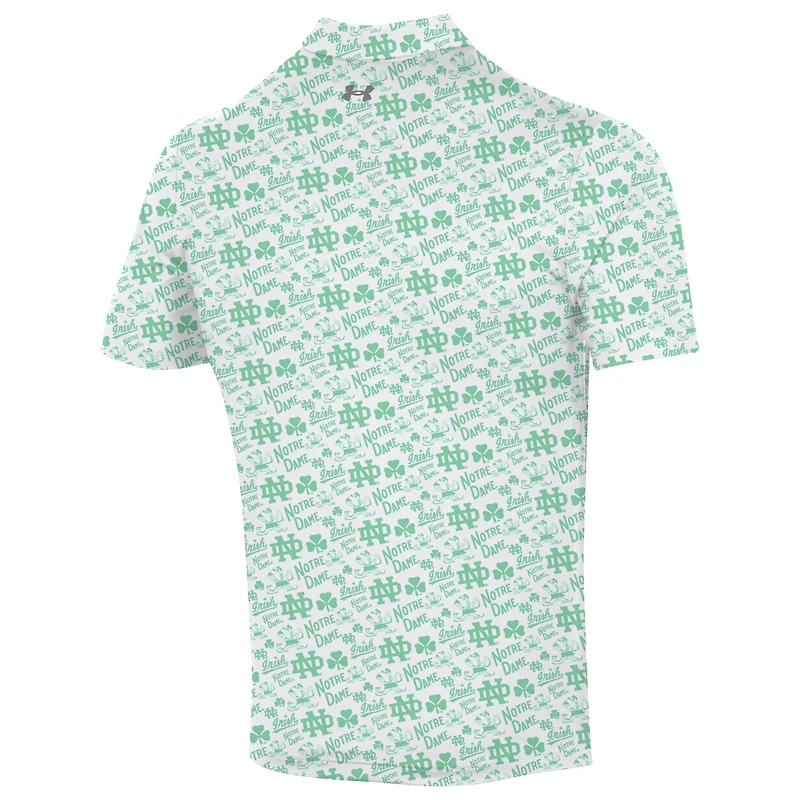 Men's Under Armour  White Notre Dame Fighting Irish Gameday Armourfuse Polo