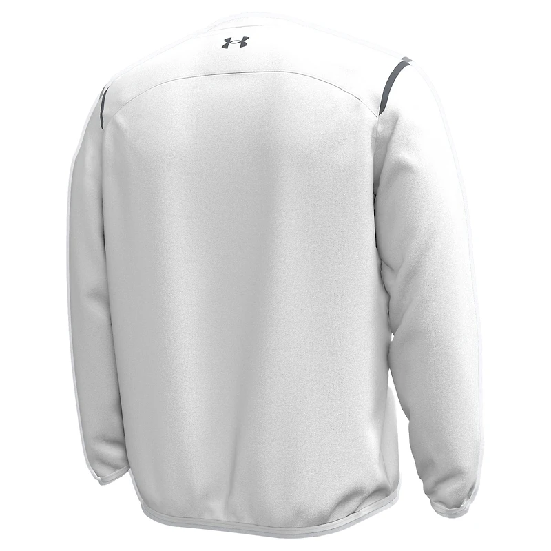 Sweat-shirt Under Armour pour homme, blanc, Notre Dame Fighting Irish Golf, écusson chenille Leprechaon, modèle Unstoppable