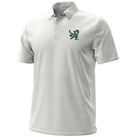 Men's Under Armour White Notre Dame Fighting Irish Hockey Leprechaun Drive Micro Groove Stripe Polo