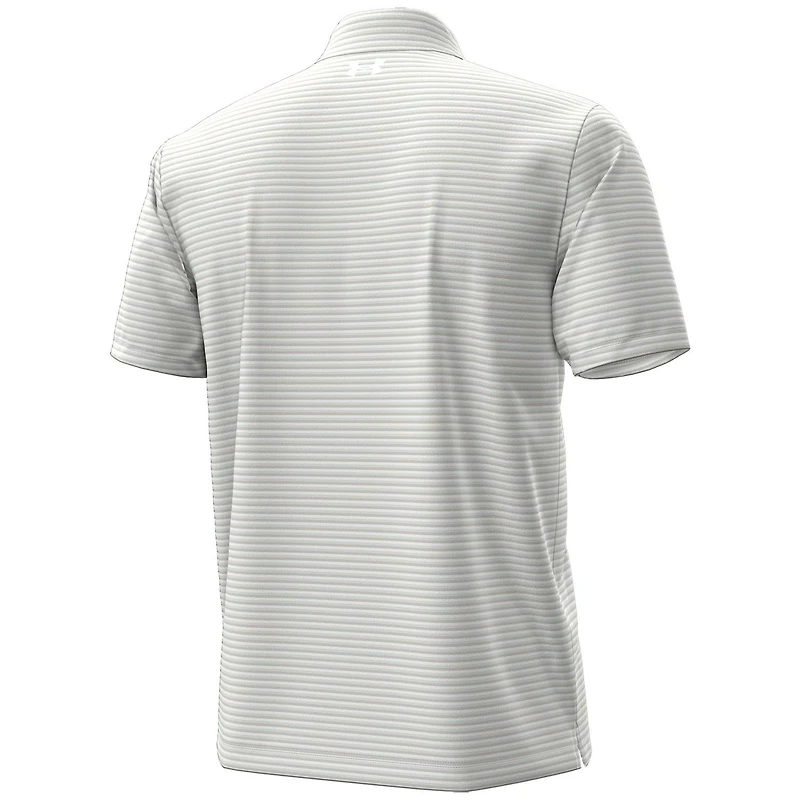 Men's Under Armour White Notre Dame Fighting Irish Hockey Leprechaun Drive Micro Groove Stripe Polo