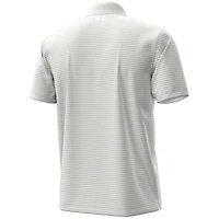 Men's Under Armour White Notre Dame Fighting Irish Hockey Leprechaun Drive Micro Groove Stripe Polo
