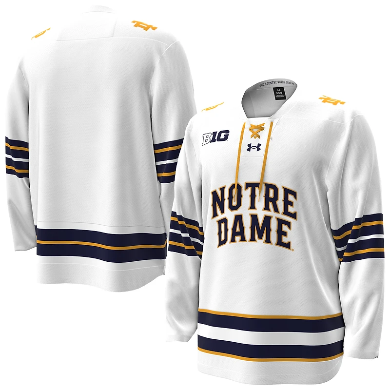 Men's Under Armour White Notre Dame Fighting Irish Home Replica Hockey Jersey