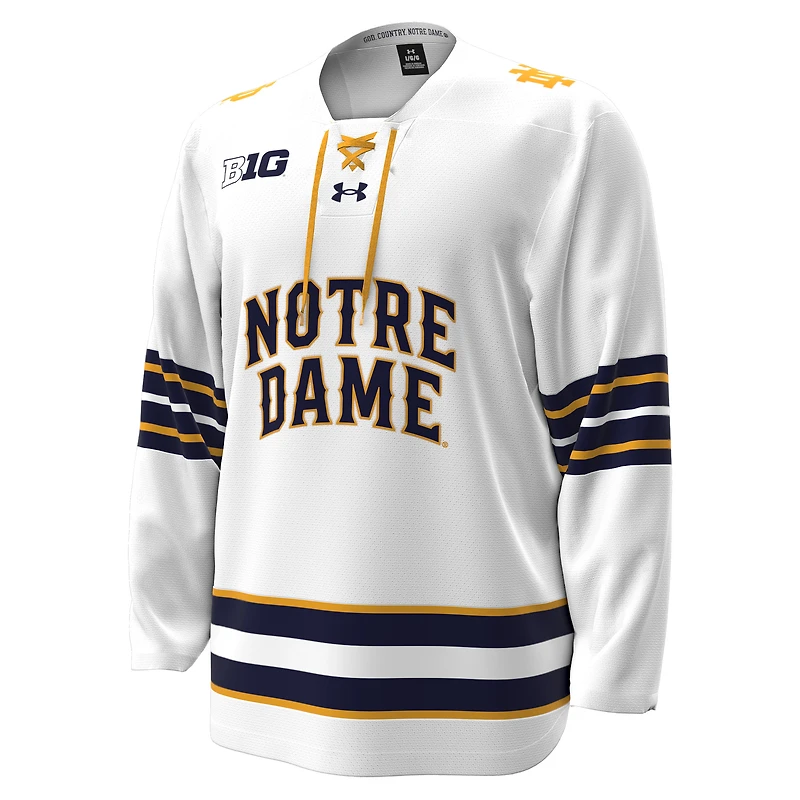 Men's Under Armour White Notre Dame Fighting Irish Home Replica Hockey Jersey