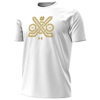 T-shirt de hockey blanc Under Armour pour homme Notre Dame Fighting Irish Ireland