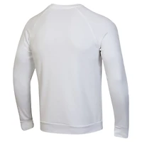 Men's Under Armour  White Notre Dame Fighting Irish Metallic Rival Fleece Crewneck Sweatshirt