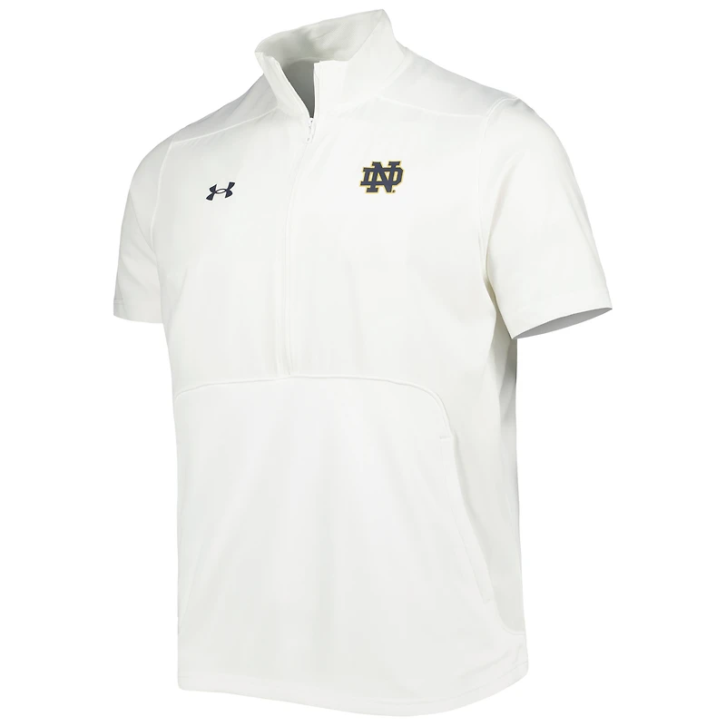 Under Armour Notre Dame Fighting Irish Motivate 2.0 Veste à demi-fermeture éclair blanche pour homme