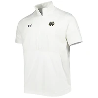 Under Armour Notre Dame Fighting Irish Motivate 2.0 Veste à demi-fermeture éclair blanche pour homme