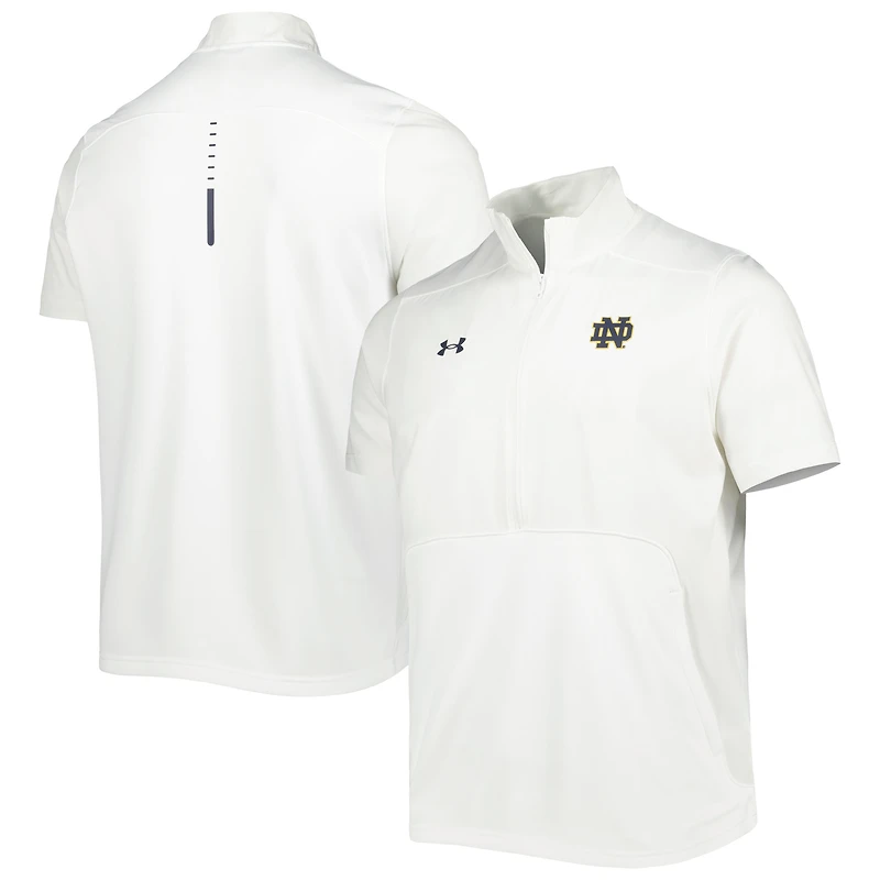 Under Armour Notre Dame Fighting Irish Motivate 2.0 Veste à demi-fermeture éclair blanche pour homme