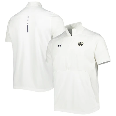 Under Armour Notre Dame Fighting Irish Motivate 2.0 Veste à demi-fermeture éclair blanche pour homme