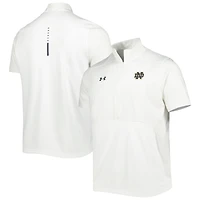 Under Armour Notre Dame Fighting Irish Motivate 2.0 Veste à demi-fermeture éclair blanche pour homme