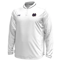 Veste à manches longues et fermeture éclair quart de tour Under Armour blanche Notre Dame Fighting Irish Motivate pour homme