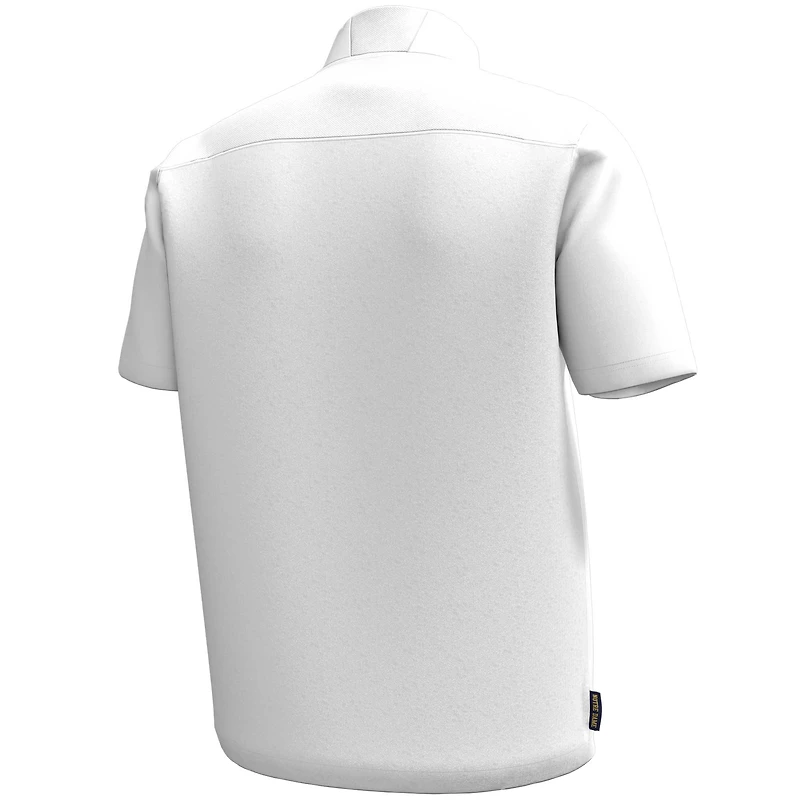Haut à manches courtes et fermeture éclair quart de tour pour homme Under Armour Notre Dame Fighting Irish Motivate blanc