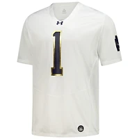 Men's Under Armour  White Notre Dame Fighting Irish #1 Replica Football Jersey