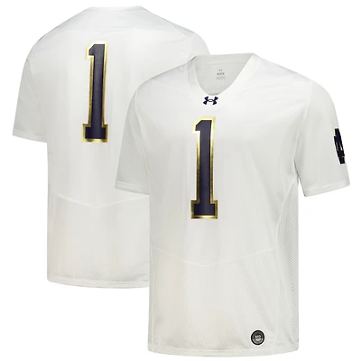 Men's Under Armour  White Notre Dame Fighting Irish #1 Replica Football Jersey