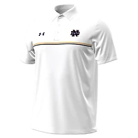 Men's Under Armour White Notre Dame Fighting Irish Performance Drive Chest Stripe Polo
