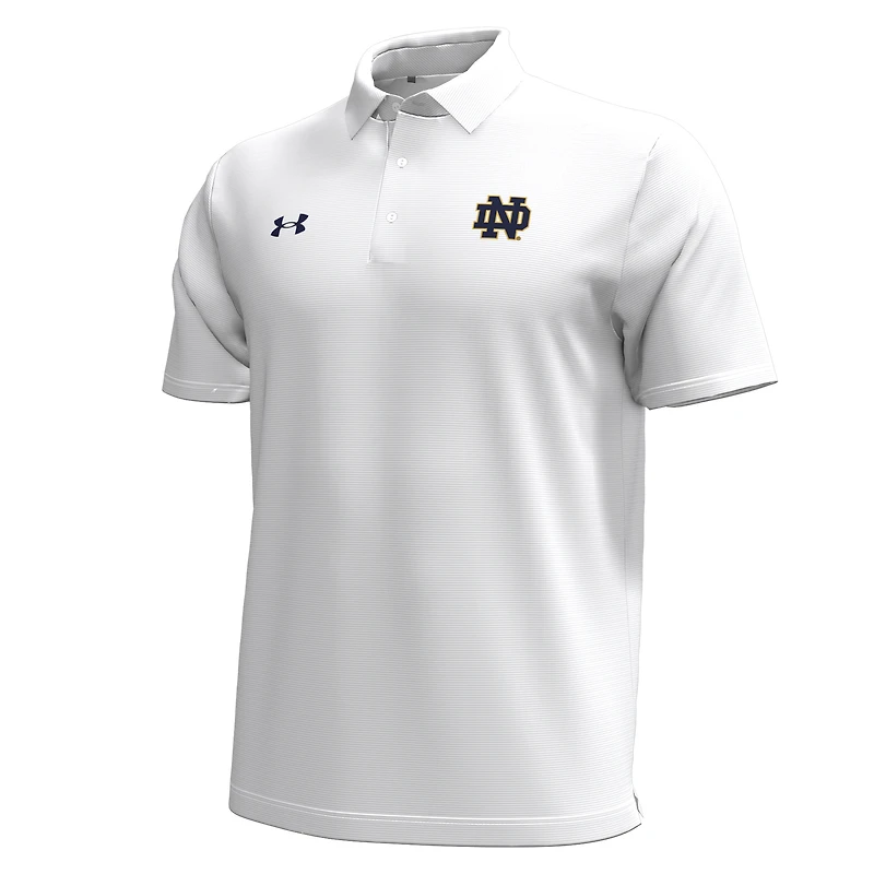 Men's Under Armour White Notre Dame Fighting Irish Playoff Chest Stripe Performance Polo