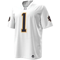 Maillot de football Under Armour blanc pour homme, équipe Notre Dame Fighting Irish Premier