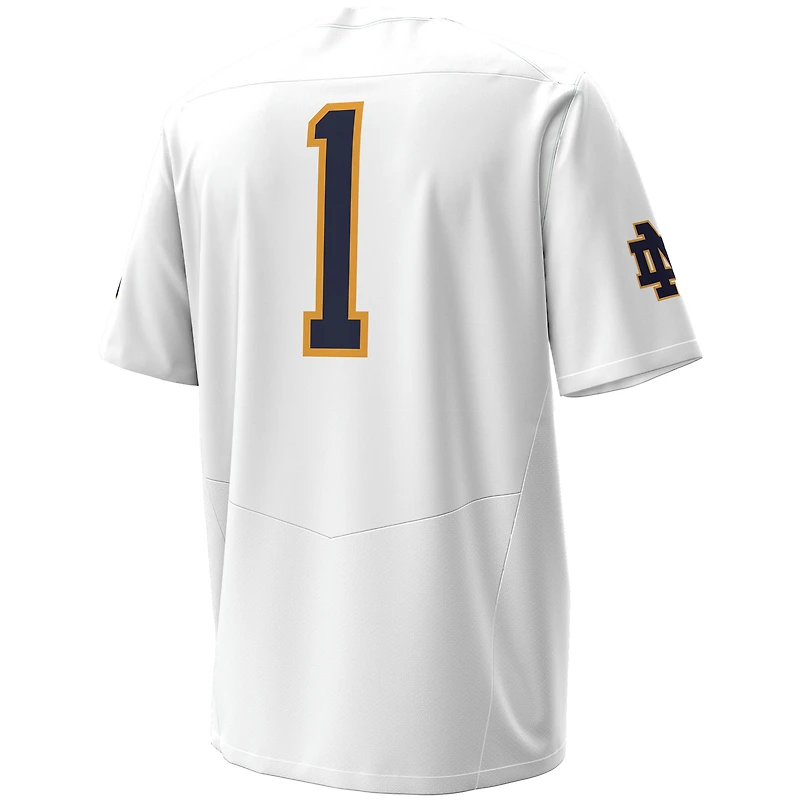 Maillot de football Under Armour blanc pour homme, équipe Notre Dame Fighting Irish Premier