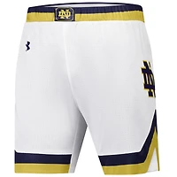 Short de basket-ball blanc réplique Notre Dame Fighting Irish pour homme Under Armour
