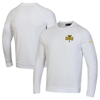 Sweat-shirt polaire Under Armour Rival blanc pour homme, motif trèfle Shillelagh Fighting Irish de Notre Dame