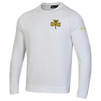Sweat-shirt polaire Under Armour Rival blanc pour homme, motif trèfle Shillelagh Fighting Irish de Notre Dame