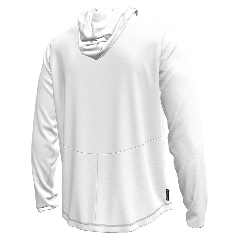 T-shirt à capuche et manches longues Under Armour blanc pour homme, Fighting Irish de Notre Dame