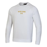 Men's Under Armour  White Notre Dame Fighting Irish Sideline Rival Fleece Crewneck Sweatshirt
