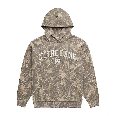 Sweat à capuche polaire camouflage Uscape Apparel pour homme, motif Notre Dame Fighting Irish Back Bay