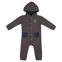 Barboteuse à capuche et boutons-pression en gaufre Zando-Zan pour nouveau-né bébé Colosseum Charcoal Notre Dame Fighting Irish