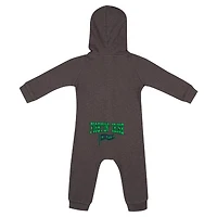 Barboteuse à capuche et boutons-pression en gaufre Zando-Zan pour nouveau-né bébé Colosseum Charcoal Notre Dame Fighting Irish