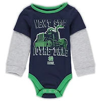Body à manches longues pour nouveau-né et bébé Colosseum Navy Notre Dame Fighting Irish Next Stop