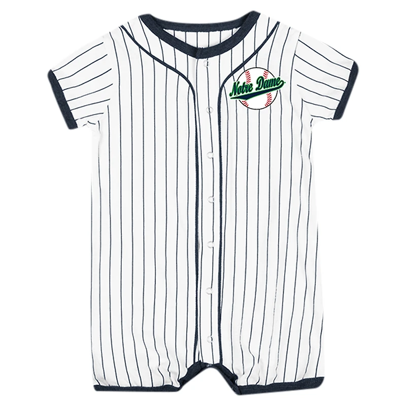 Newborn & Infant Colosseum White Notre Dame Fighting Irish Pinstripe Dusty Romper