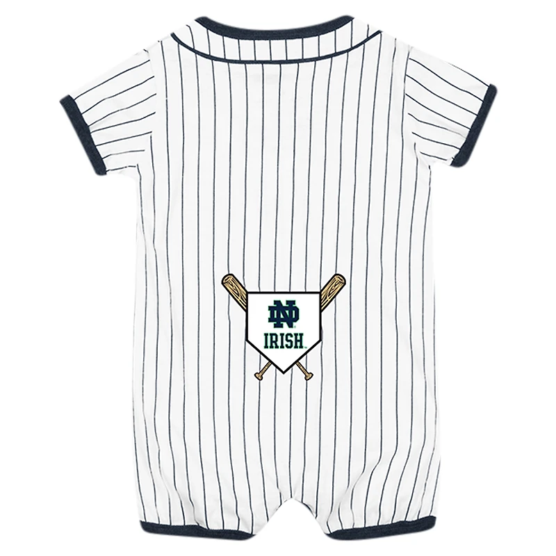 Newborn & Infant Colosseum White Notre Dame Fighting Irish Pinstripe Dusty Romper