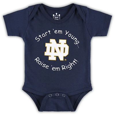 Body pour nouveau-né et bébé bleu marine Notre Dame Fighting Irish Start 'Em Young