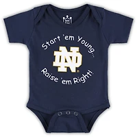 Body pour nouveau-né et bébé bleu marine Notre Dame Fighting Irish Start 'Em Young