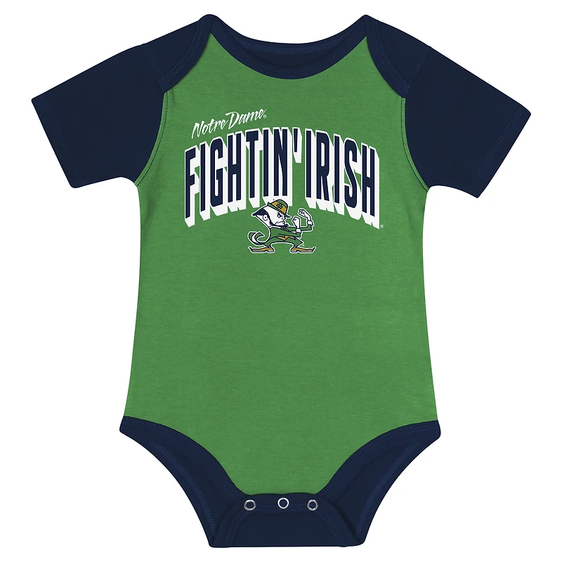 Newborn & Infant Notre Dame Fighting Irish Dynamic Duo Bodysuit, Bib Cuffed Knit Hat Set