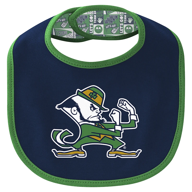 Newborn & Infant Notre Dame Fighting Irish Dynamic Duo Bodysuit, Bib Cuffed Knit Hat Set