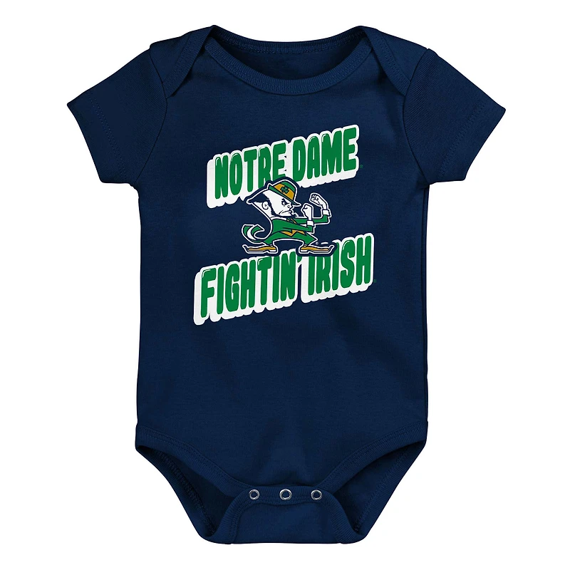 Newborn Navy Notre Dame Fighting Irish Sunday Comics 3-Pack Bodysuit Set