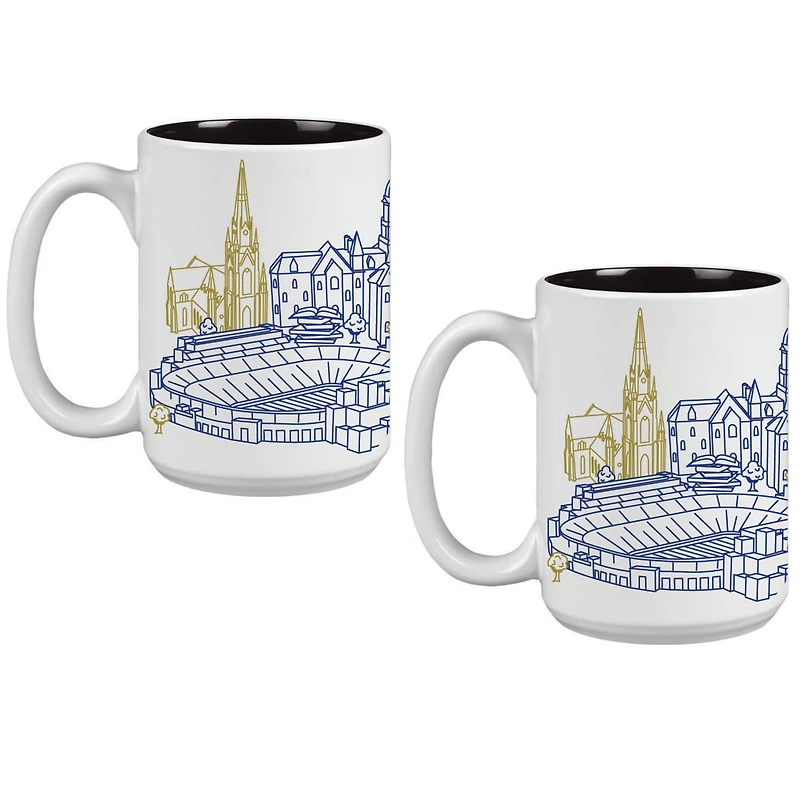 Notre Dame Fighting Irish 15oz. Campus Line Art Coffee Mug Two-Pack