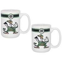 Lot de deux tasses à café classiques de 15 oz des Fighting Irish de Notre Dame