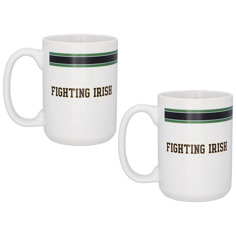 Lot de deux tasses à café classiques de 15 oz des Fighting Irish de Notre Dame